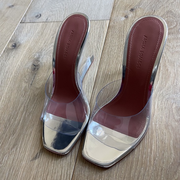AMINA MUADDI アミナモアディ　サンダル　ラインストーン　スウェード Amina Muaddi | Caroline 95 black crystal mules | Savannahs